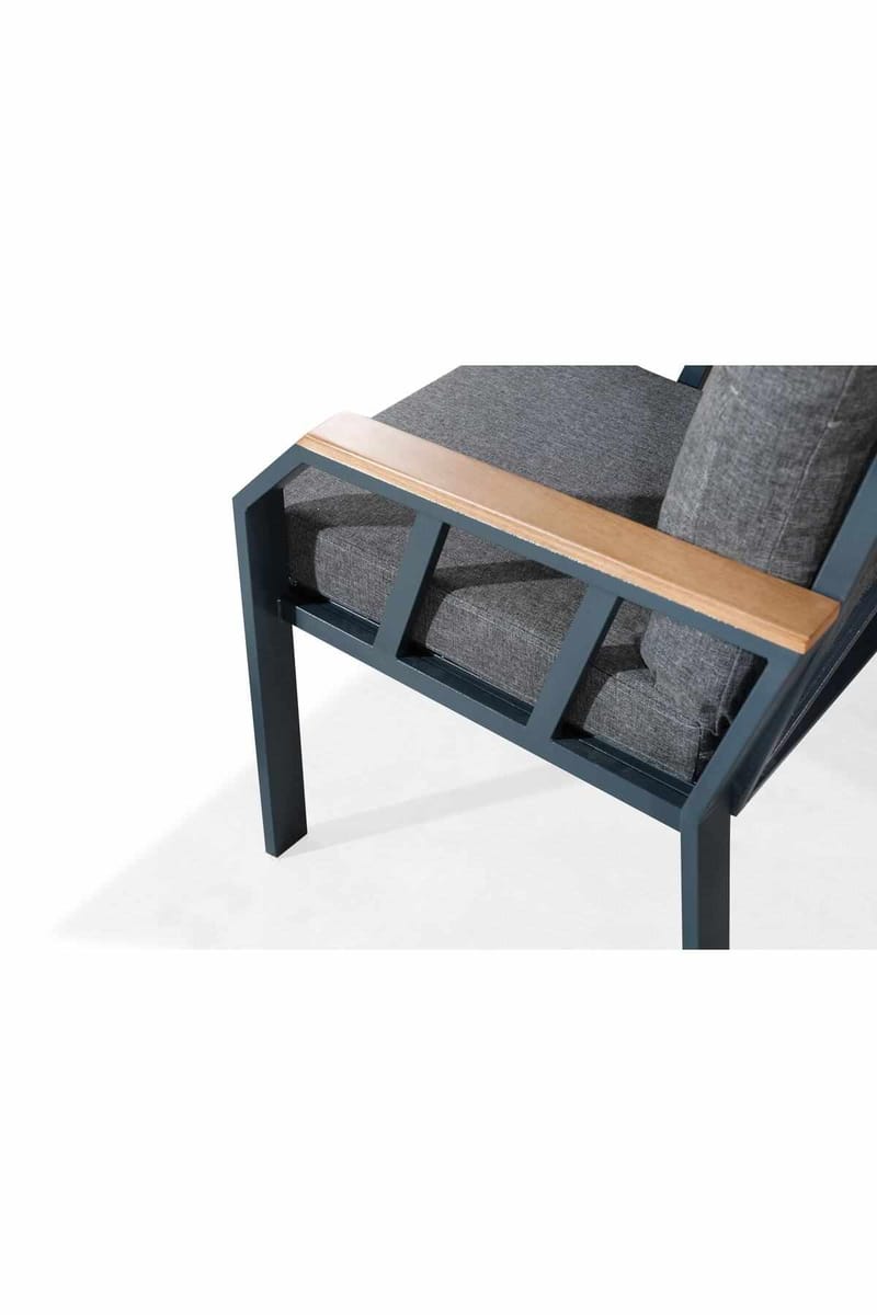 Garden Lounge Set Atelier Del Sofa Nergiz 3+1+1 (200 x 78 x 58 cm) Tummanharmaa - Tummanharmaa - Puutarhakalusteet - Terassiryhmät - Sohvaryhmät ulos