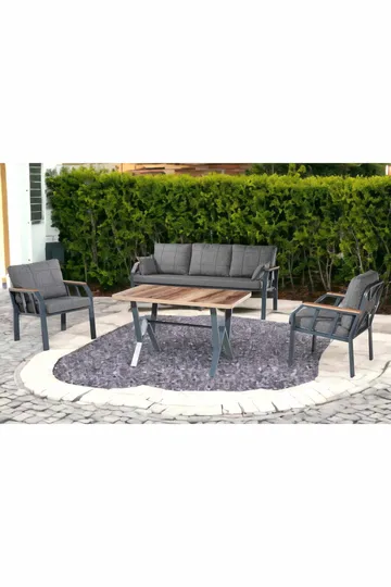 Garden Lounge Set Atelier Del Sofa Nergiz 3+1+1 (200 x 78 x 58 cm) Tummanharmaa