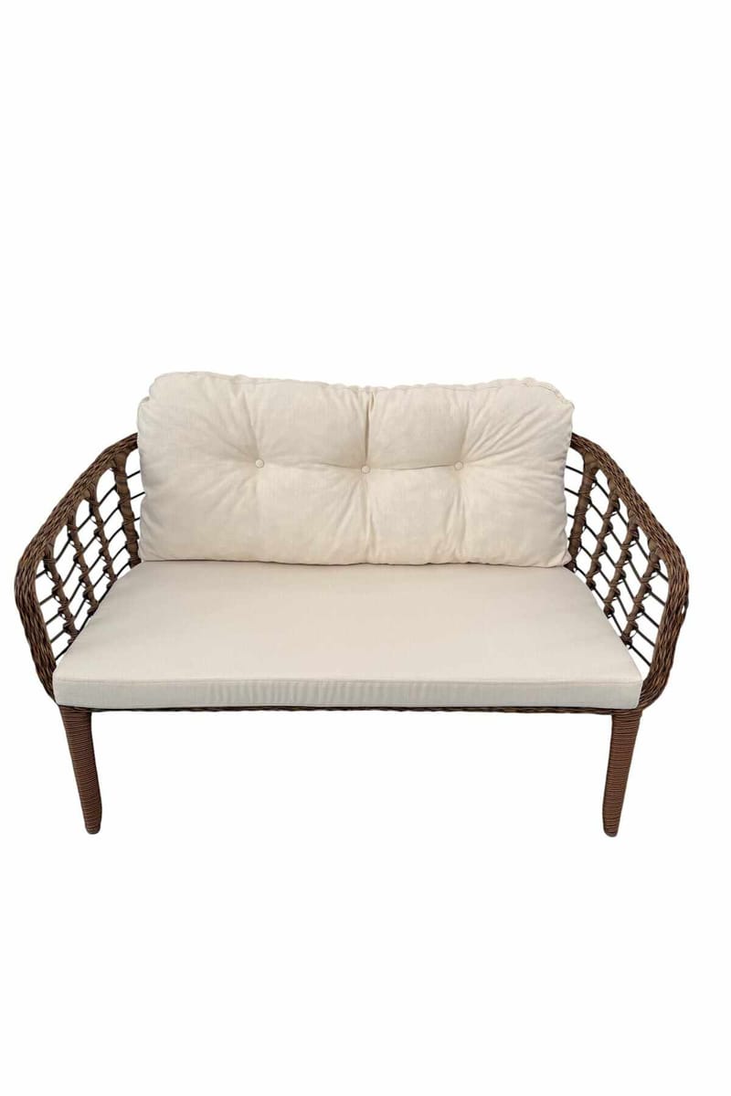 Garden Lounge Set Atelier Del Sofa Ruskea kerma - Puutarhakalusteet - Terassiryhmät - Sohvaryhmät ulos