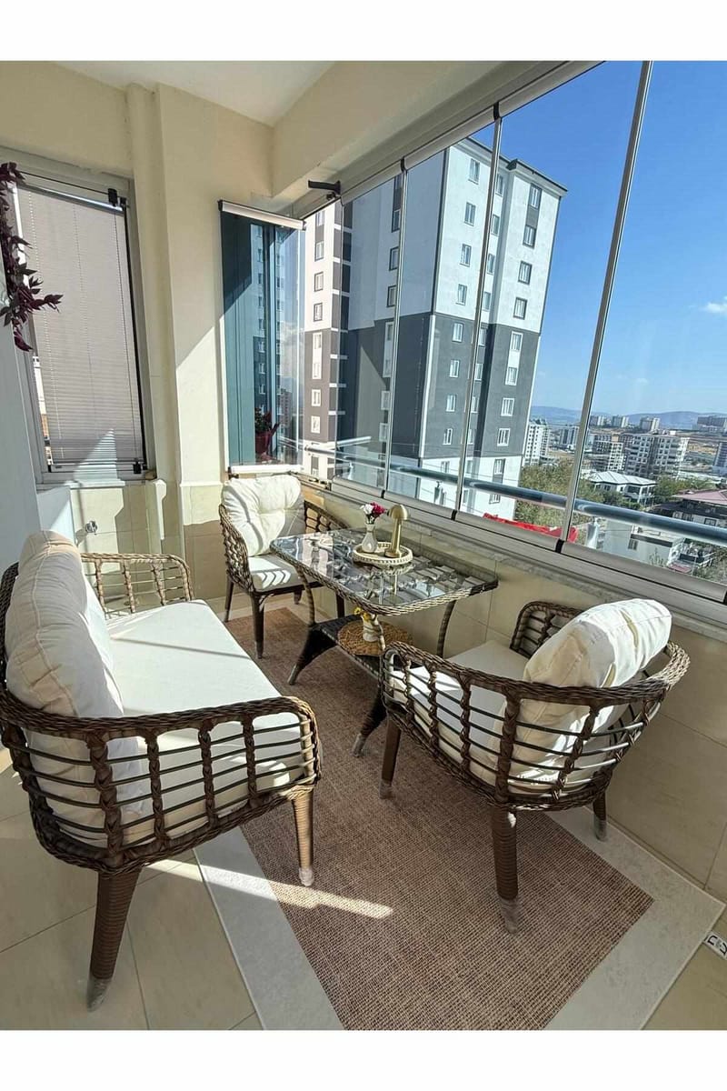 Garden Lounge Set Atelier Del Sofa Ruskea kerma - Puutarhakalusteet - Terassiryhmät - Sohvaryhmät ulos