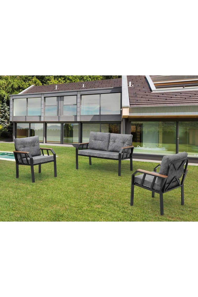 Garden Lounge Set Atelier Del Sofa Tummanharmaa - Tummanharmaa - Puutarhakalusteet - Terassiryhmät - Sohvaryhmät ulos