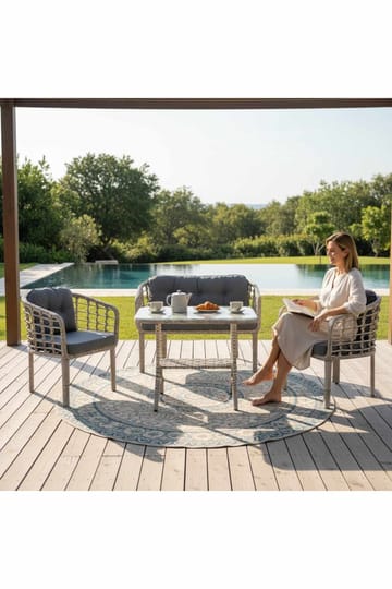 Garden Lounge Set Atelier Del Sofa Tummanharmaa