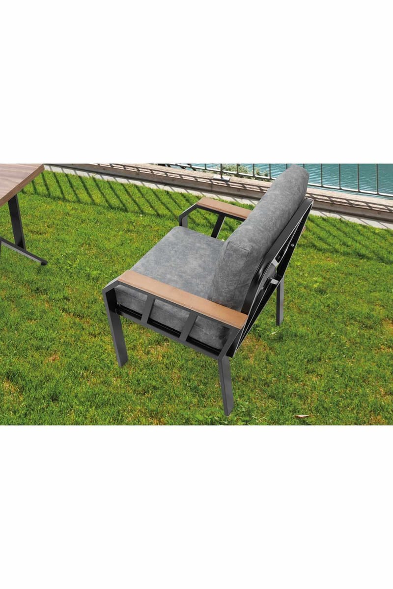 Garden Lounge Set Atelier Del Sofa Tummanharmaa - Tummanharmaa - Puutarhakalusteet - Terassiryhmät - Sohvaryhmät ulos
