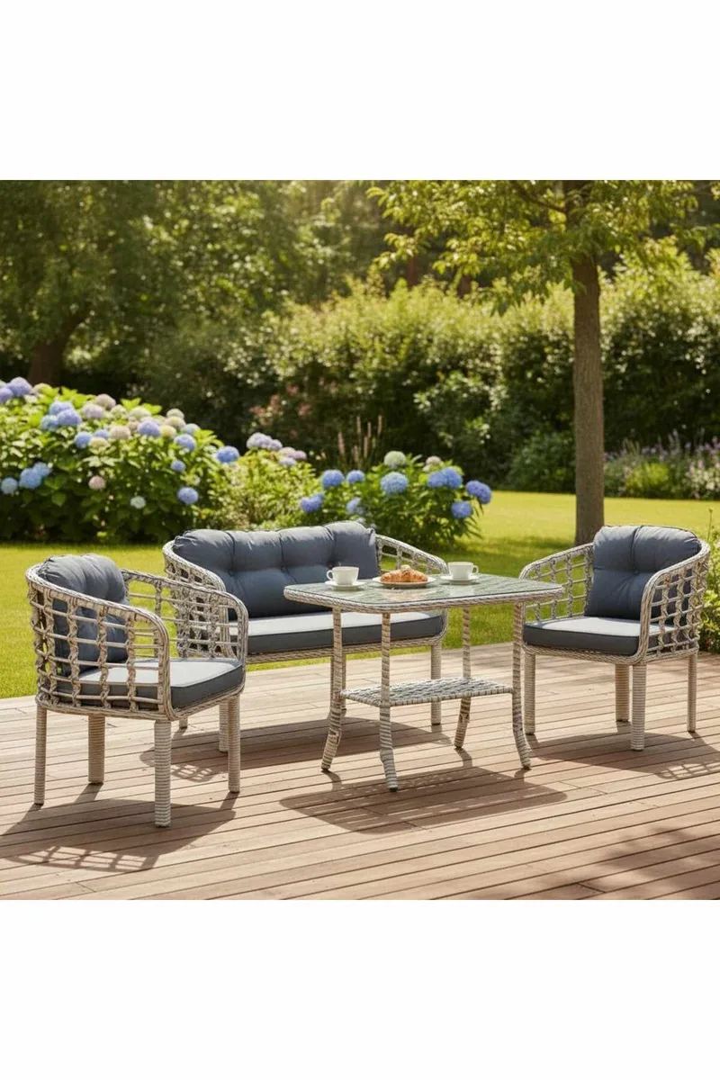 Garden Lounge Set Atelier Del Sofa Tummanharmaa - Tummanharmaa - Puutarhakalusteet - Terassiryhmät - Sohvaryhmät ulos