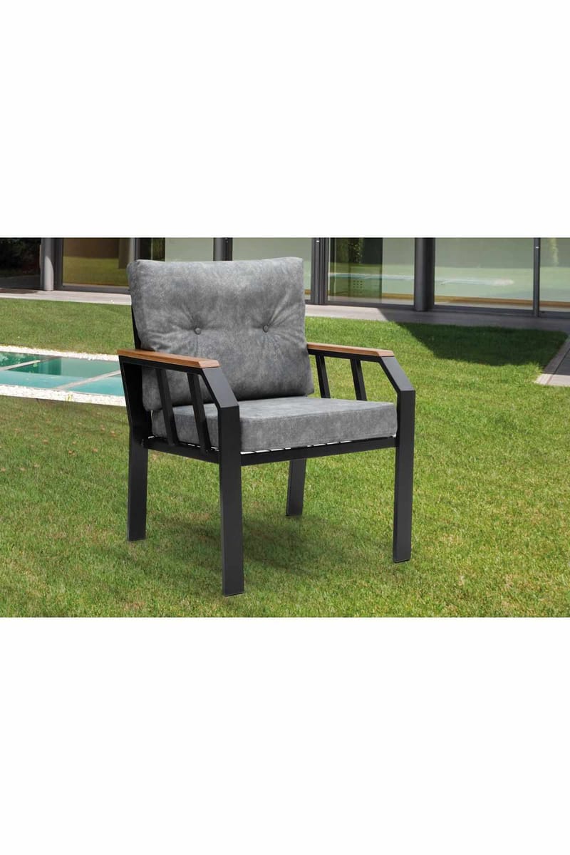 Garden Lounge Set Atelier Del Sofa Tummanharmaa - Tummanharmaa - Puutarhakalusteet - Terassiryhmät - Sohvaryhmät ulos