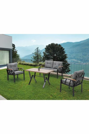 Garden Lounge Set Atelier Del Sofa Tummanharmaa