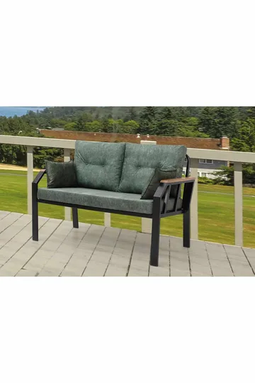 Garden Lounge Set Atelier Del Sofa Vihreä musta - Puutarhakalusteet - Terassiryhmät - Sohvaryhmät ulos