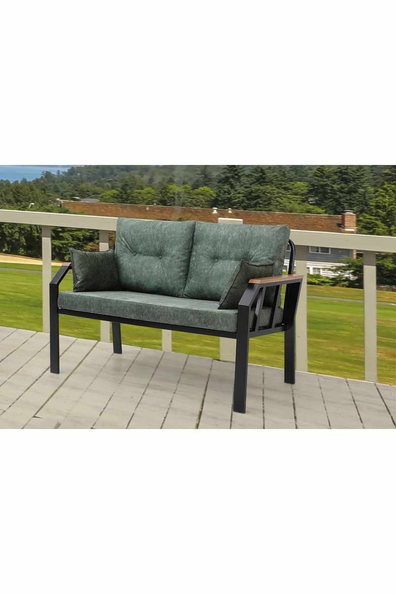 Garden Lounge Set Atelier Del Sofa Vihreä musta - Puutarhakalusteet - Terassiryhmät - Sohvaryhmät ulos