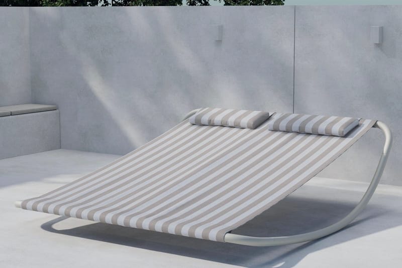 Gordo aurinkosänky ulkokäyttöön, Beige/Valkoinen