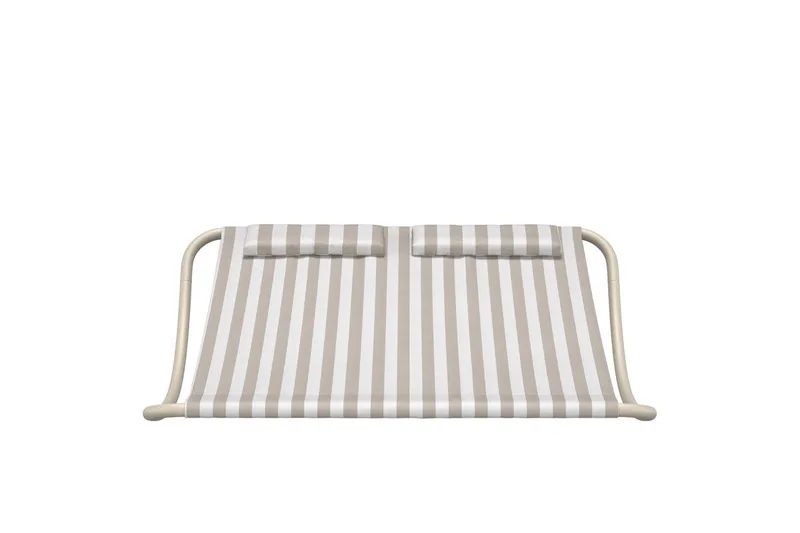 Gordo aurinkosänky ulkokäyttöön - Beige/Valkoinen - Puutarhakalusteet - Puutarhatuoli - Aurinkosänky & aurinkovaunu