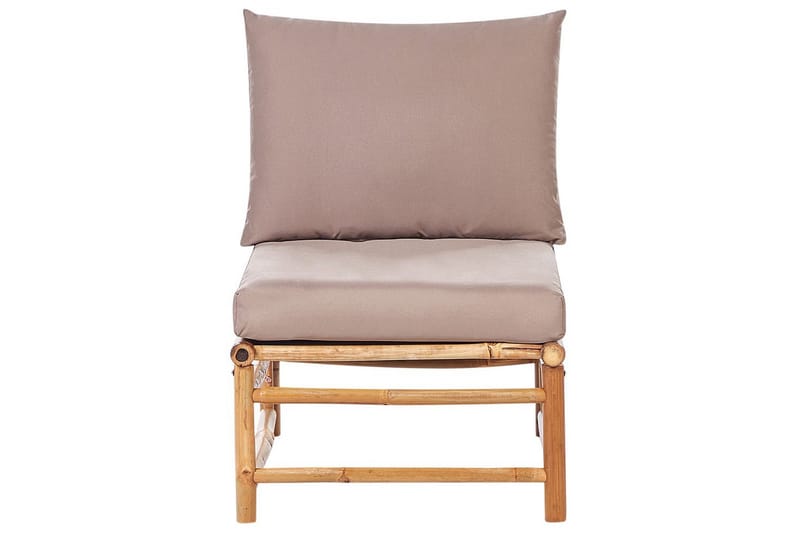 Hörnsoffa Beliani Cerreto med fåtölj Beige/ljust trä Beige||Light wood - Puutarhakalusteet - Terassiryhmät - Sohvaryhmät ulos