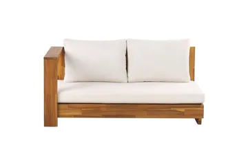 Hörnsoffa Beliani Marettimo Light wood||White - Puutarhakalusteet - Terassiryhmät - Terassisohvat