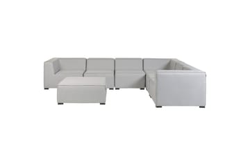 Hörnsoffa med fotpall Beliani Arezzo Beige/svart, Högervänd Grey, Black Left-faced - Puutarhakalusteet - Terassiryhmät - Sohvaryhmät ulos