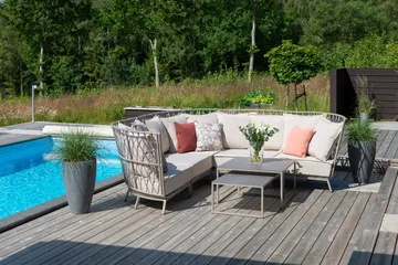 Hillerstorp Jet Set loungesohva, kulmaosa - Beige - Puutarhakalusteet - Terassiryhmät - Terassisohvat