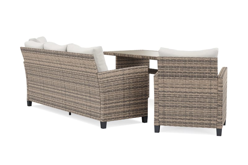 James Light -ulkosohvaryhmä polyrottingista - Beige - Puutarhakalusteet - Terassiryhmät - Sohvaryhmät ulos