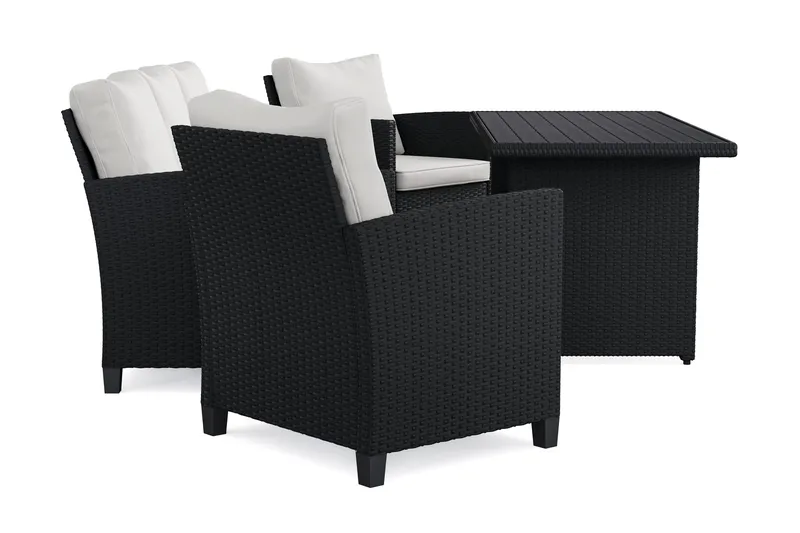 James Light -ulkosohvaryhmä polyrottingista - Musta - Puutarhakalusteet - Terassiryhmät - Sohvaryhmät ulos