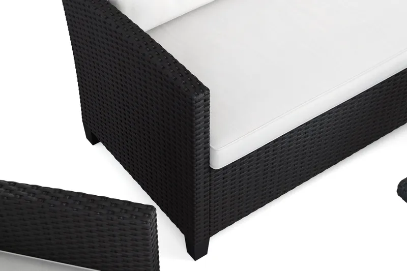 James Light -ulkosohvaryhmä polyrottingista - Musta - Puutarhakalusteet - Terassiryhmät - Sohvaryhmät ulos