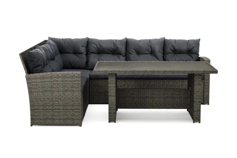 James-ulkosohvaryhmä, vasen – 5-istuttava polyrottinkinen sohvaryhmä, Harmaa