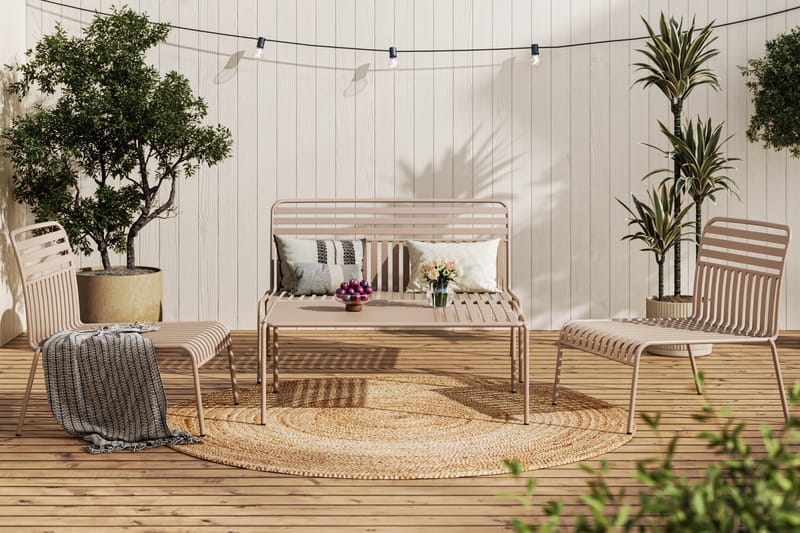 Jarva pieni 4-istuttava ulkosohvaryhmä metallia - Ruskeanharmaa - Puutarhakalusteet - Terassiryhmät - Sohvaryhmät ulos