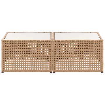 Kulmasohva ulos pöydällä 6-istuttava Omegana modulaarinen polyrottinki - Beige/Musta - Puutarhakalusteet - Terassiryhmät - Sohvaryhmät ulos