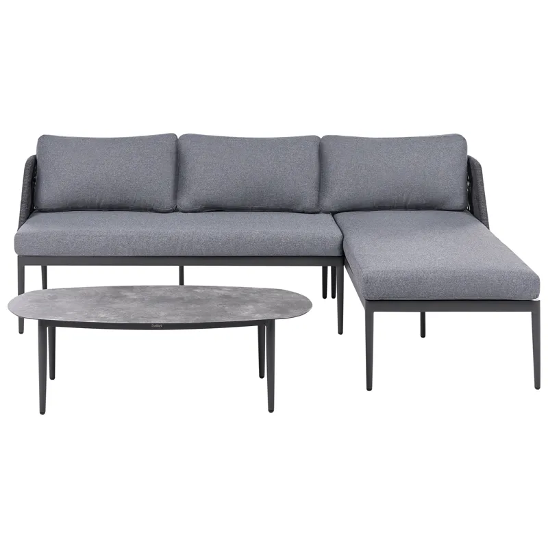 Kulmasohva ulos pöydällä 3-istuttava Leffe vasenkätinen, Harmaa