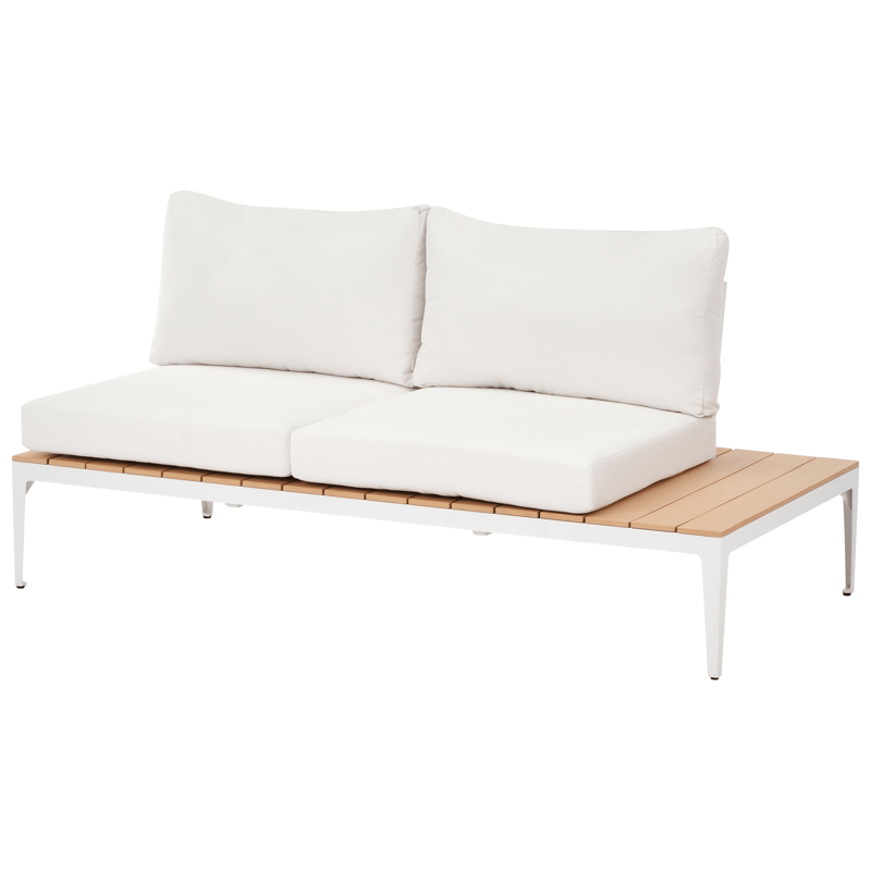 Kulmasohva ulos pöydällä 5-istuttava Positano - Valkoinen/Ruskea - Puutarhakalusteet - Terassiryhmät - Sohvaryhmät ulos