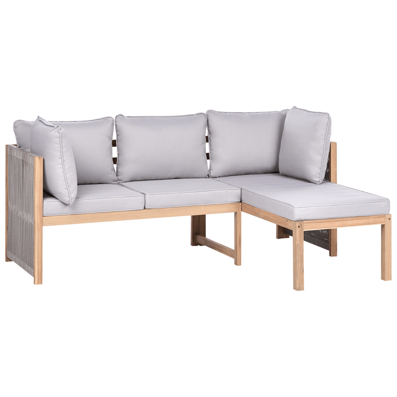 Kulmasohva ulos pöydällä 3-istuttava Arabba vasenkätinen akaasiapuu - Ruskea/Harmaa - Puutarhakalusteet - Terassiryhmät - Sohvaryhmät ulos