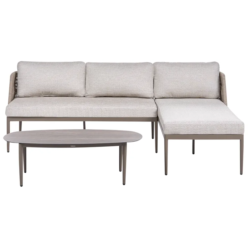 Kulmasohva ulos pöydällä 3-istuttava Leffe vasenkätinen, Beige