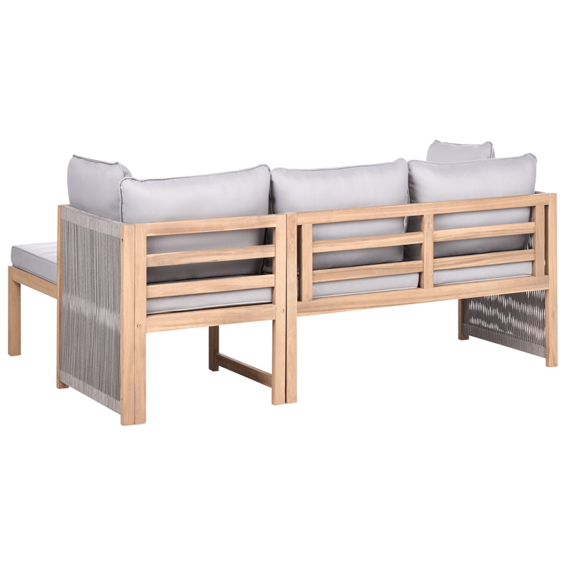 Kulmasohva ulos pöydällä 3-istuttava Arabba vasenkätinen akaasiapuu - Ruskea/Harmaa - Puutarhakalusteet - Terassiryhmät - Sohvaryhmät ulos