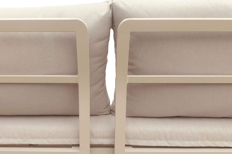 Lainelle 4-istuttava sohvaryhmä parvekkeelle ja terassille, beiget pehmusteet - Beige - Puutarhakalusteet - Terassiryhmät - Sohvaryhmät ulos