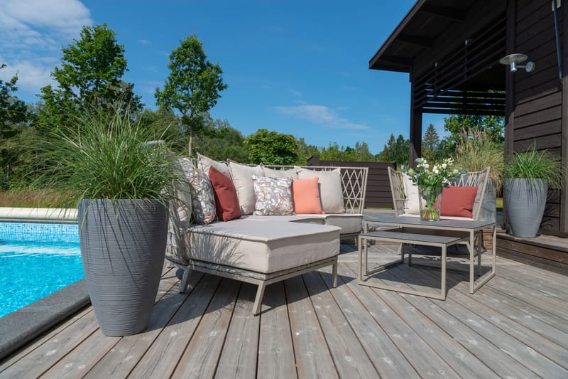 Lounge-sohva Hillerstorp Jet Set 3-istuttava - Beige - Puutarhakalusteet - Terassiryhmät - Terassisohvat