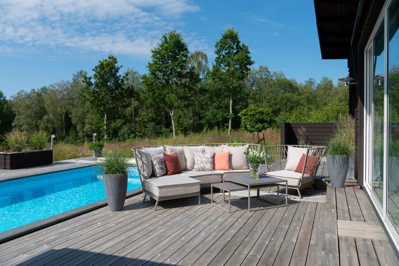 Lounge-sohva Hillerstorp Jet Set 3-istuttava - Beige - Puutarhakalusteet - Terassiryhmät - Terassisohvat