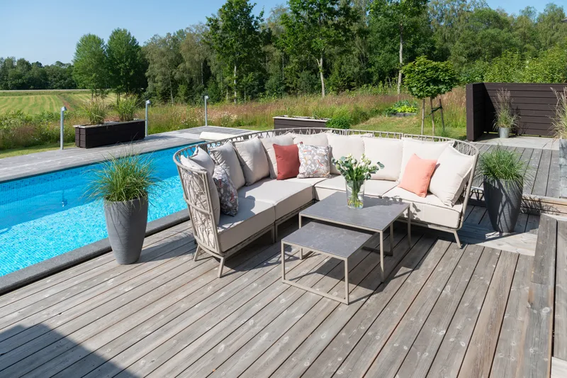 Lounge-sohva Hillerstorp Jet Set kulma - Beige - Puutarhakalusteet - Terassiryhmät - Terassisohvat