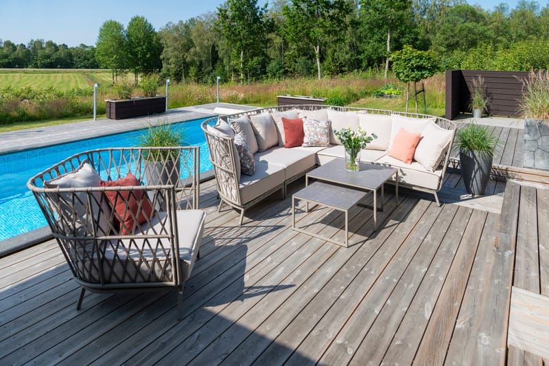 Lounge-sohva Hillerstorp Jet Set kulma - Beige - Puutarhakalusteet - Terassiryhmät - Terassisohvat