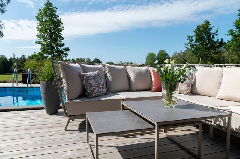 Lounge-sohva Hillerstorp Jet Set kulma - Beige - Puutarhakalusteet - Terassiryhmät - Sohvaryhmät ulos