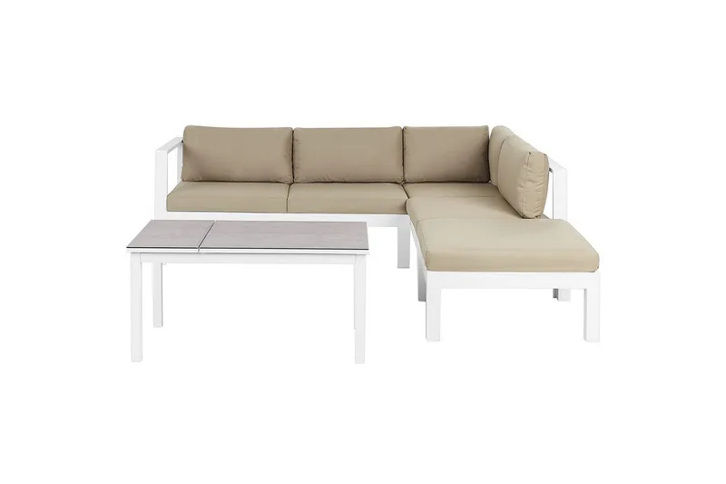 Loungegrupp 5-sits Beliani Messina Grön/vit/grå White||Grey||Beige, undefined