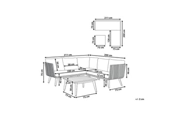 Loungegrupp Beliani Alcamo Beige||Light wood||White - Puutarhakalusteet - Terassiryhmät - Sohvaryhmät ulos