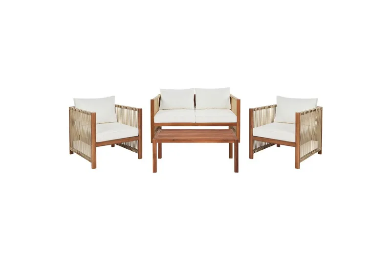Loungegrupp Beliani Antria Ljus trä/beige Light wood||Beige, undefined