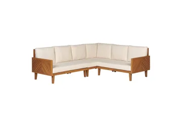Loungegrupp Beliani Baratti 4-Sits Light wood||Beige - Puutarhakalusteet - Terassiryhmät - Sohvaryhmät ulos