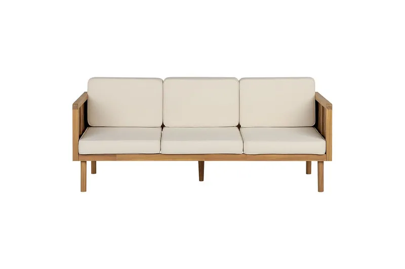 Loungegrupp Beliani Baratti 5-Sits Light wood||Beige - Puutarhakalusteet - Terassiryhmät - Sohvaryhmät ulos