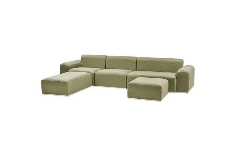 Loungegrupp Beliani Battifollo Beige/vit Green||White - Puutarhakalusteet - Terassiryhmät - Sohvaryhmät ulos