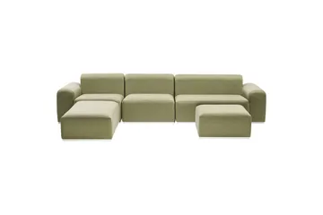 Loungegrupp Beliani Battifollo Beige/vit Green||White - Puutarhakalusteet - Terassiryhmät - Sohvaryhmät ulos