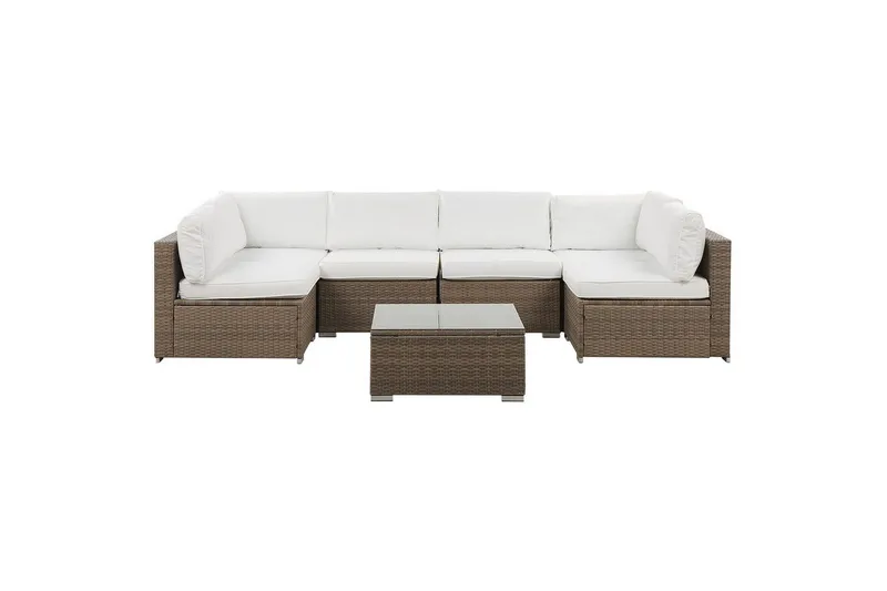 Loungegrupp Beliani Belvedere Brown||White, undefined
