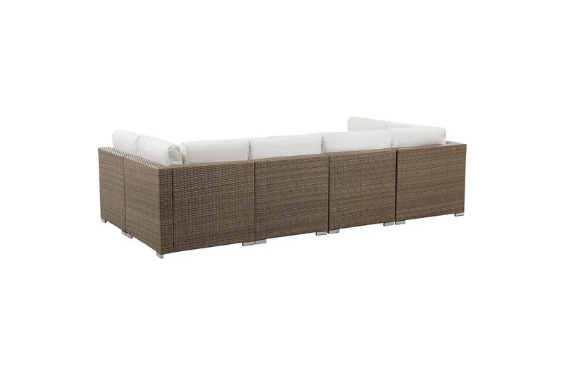 Loungegrupp Beliani Belvedere Brown||White - Puutarhakalusteet - Terassiryhmät - Sohvaryhmät ulos