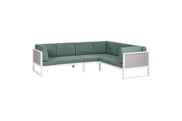 Loungegrupp Beliani Castella/Fratte Grön/vit/grå Green||White||Grey - Puutarhakalusteet - Terassiryhmät - Sohvaryhmät ulos