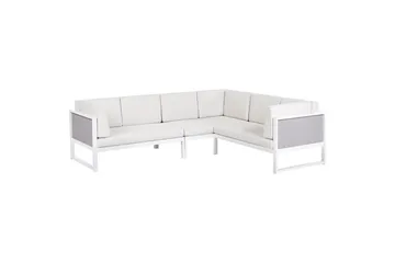 Loungegrupp Beliani Castella/Fratte Grön/vit/grå White||Grey - Puutarhakalusteet - Terassiryhmät - Sohvaryhmät ulos