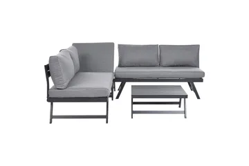 Loungegrupp Beliani Coccorino Grey||Black - Puutarhakalusteet - Terassiryhmät - Sohvaryhmät ulos