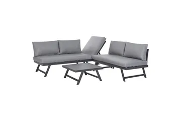 Loungegrupp Beliani Coccorino Grey||Black - Puutarhakalusteet - Terassiryhmät - Sohvaryhmät ulos