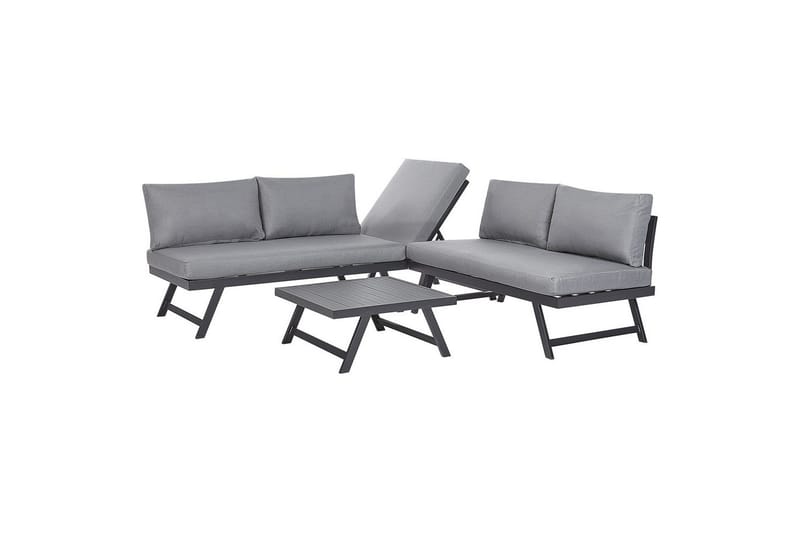 Loungegrupp Beliani Coccorino Grey||Black - Puutarhakalusteet - Terassiryhmät - Sohvaryhmät ulos