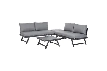 Loungegrupp Beliani Coccorino Grey||Black - Puutarhakalusteet - Terassiryhmät - Sohvaryhmät ulos